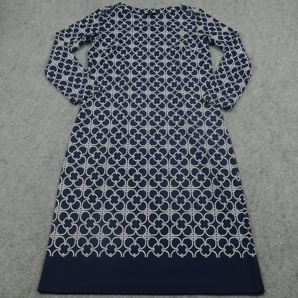 Talbots Dress Womens Petite S Geometric Knit Long Sleeve Pattern Casual